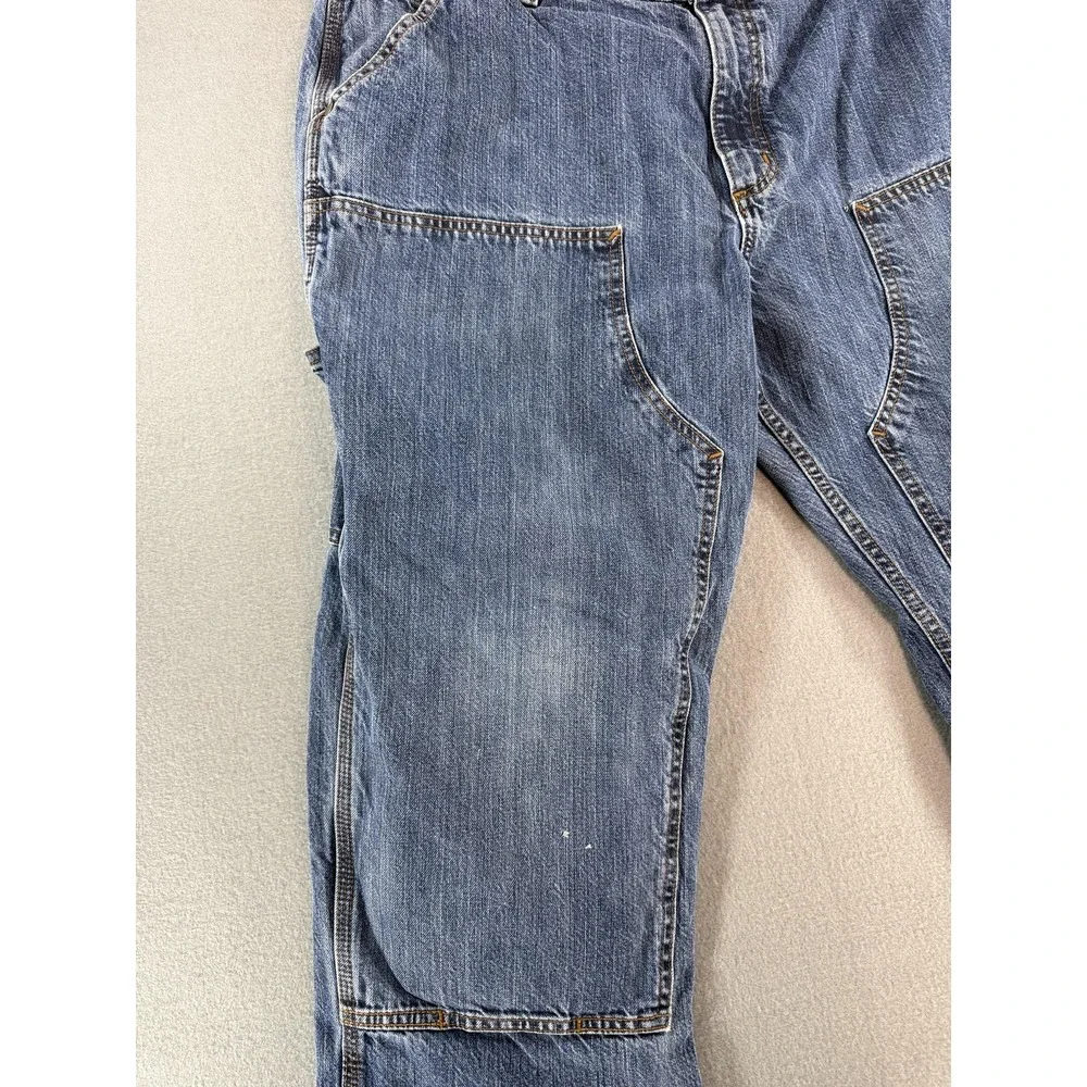 Carhartt Double Knee Jeans Mens 40x30 Medium Wash Blue Work Denim Loose Fit
